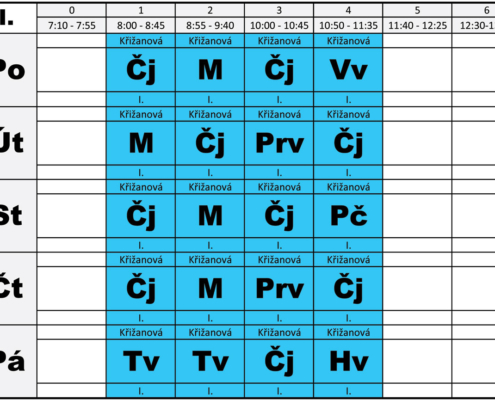 Rozvrhy hodin pro I. pololetí roku 2024-25