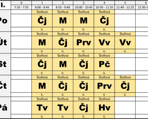 Rozvrhy hodin pro I. pololetí roku 2024-25