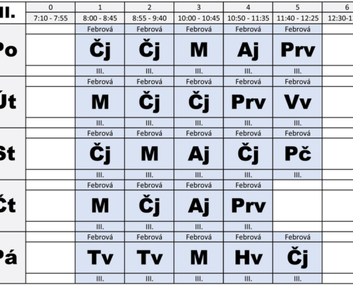 Rozvrhy hodin pro I. pololetí roku 2024-25