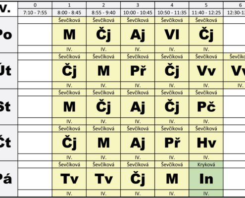Rozvrhy hodin pro I. pololetí roku 2024-25