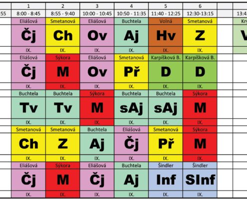 Rozvrhy hodin pro I. pololetí roku 2024-25