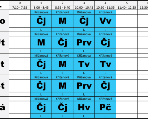 Rozvrh hodin 2. pololetí 24/25