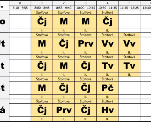 Rozvrh hodin 2. pololetí 24/25