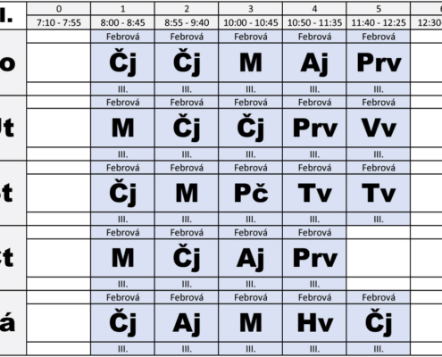 Rozvrh hodin 2. pololetí 24/25