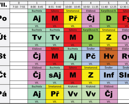 Rozvrh hodin 2. pololetí 24/25