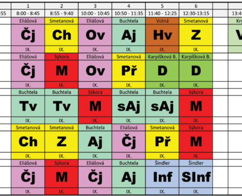 Rozvrh hodin 2. pololetí 24/25